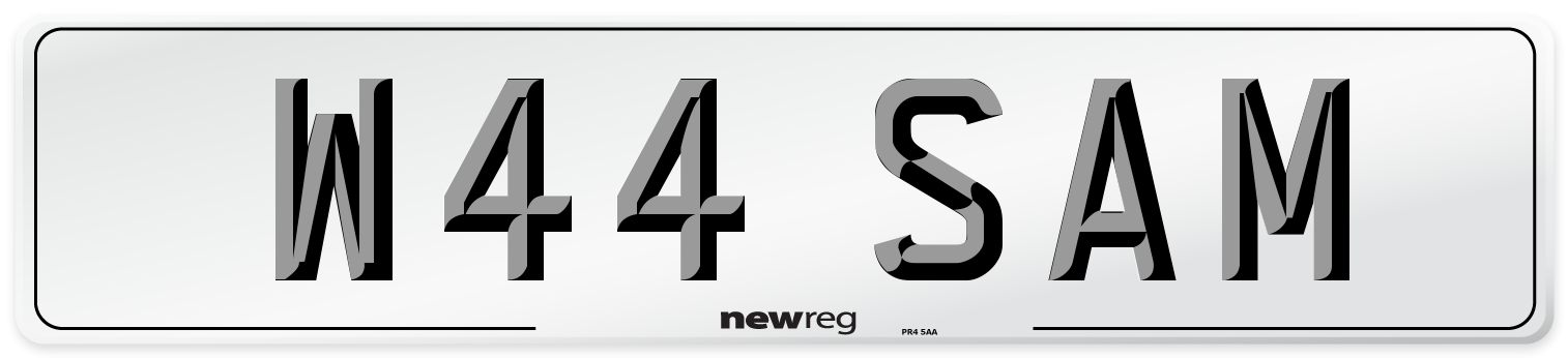 W44 SAM Number Plate from New Reg